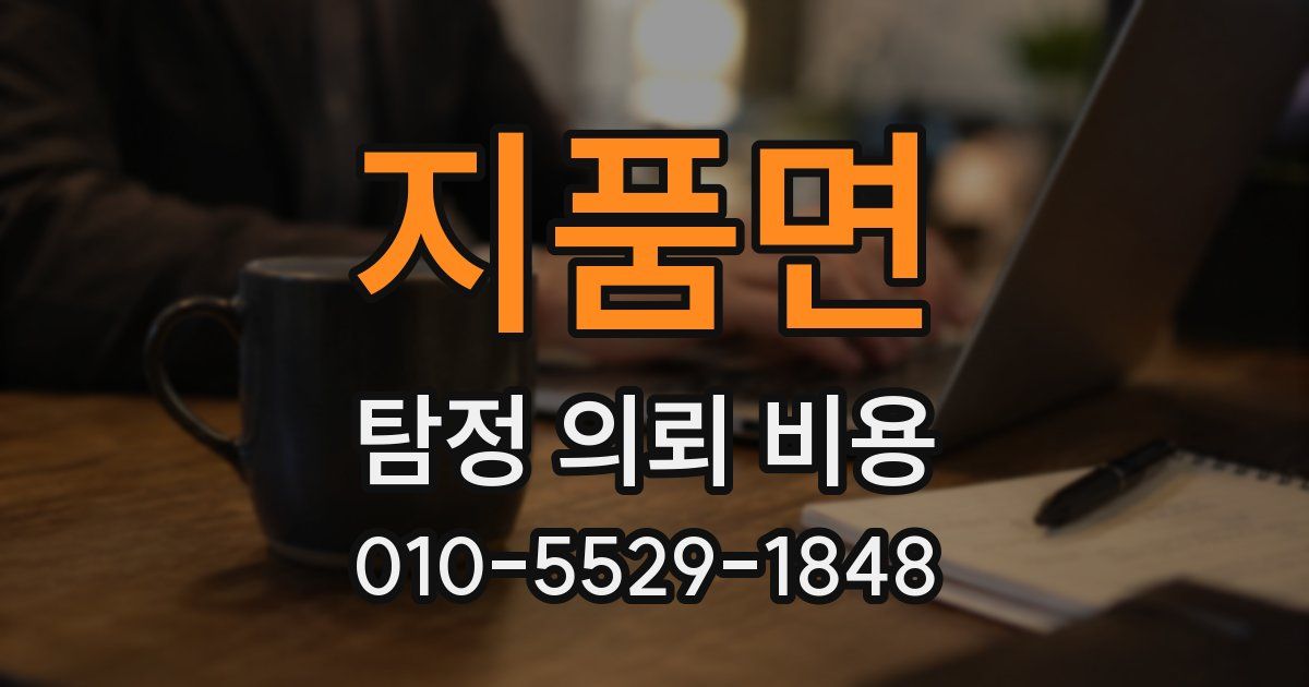 지품면 탐정 의뢰 비용