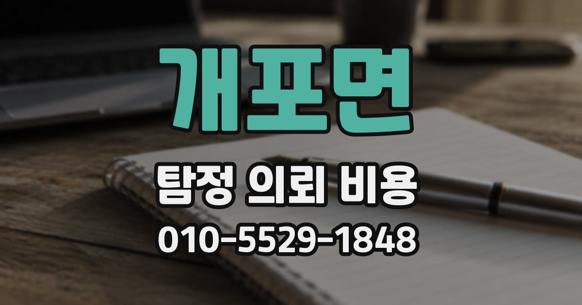 개포면 탐정 의뢰 비용