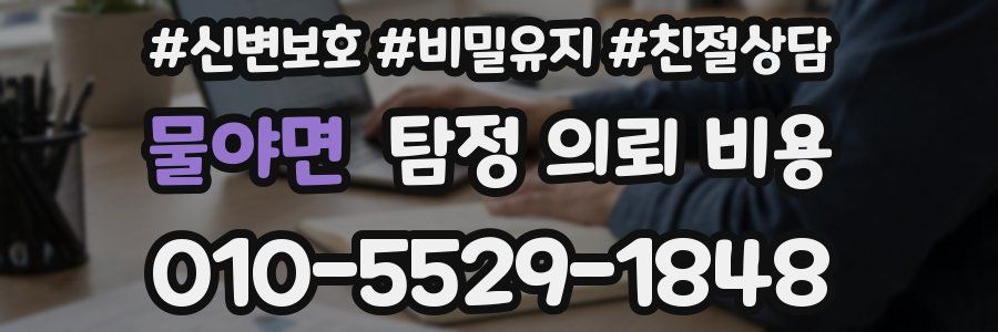 물야면 탐정 의뢰 비용