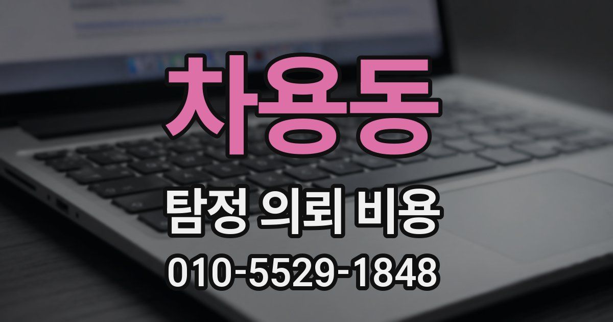 차용동 탐정 의뢰 비용