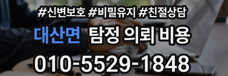 대산면 탐정 의뢰 비용