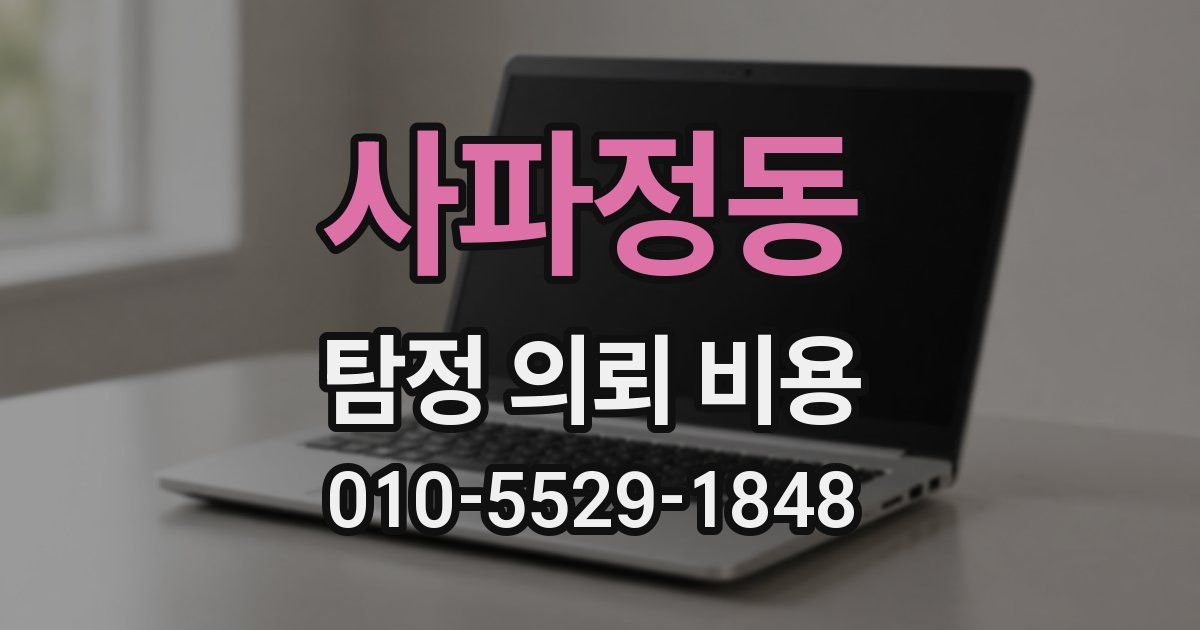 사파정동 탐정 의뢰 비용