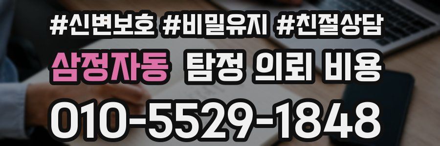 삼정자동 탐정 의뢰 비용