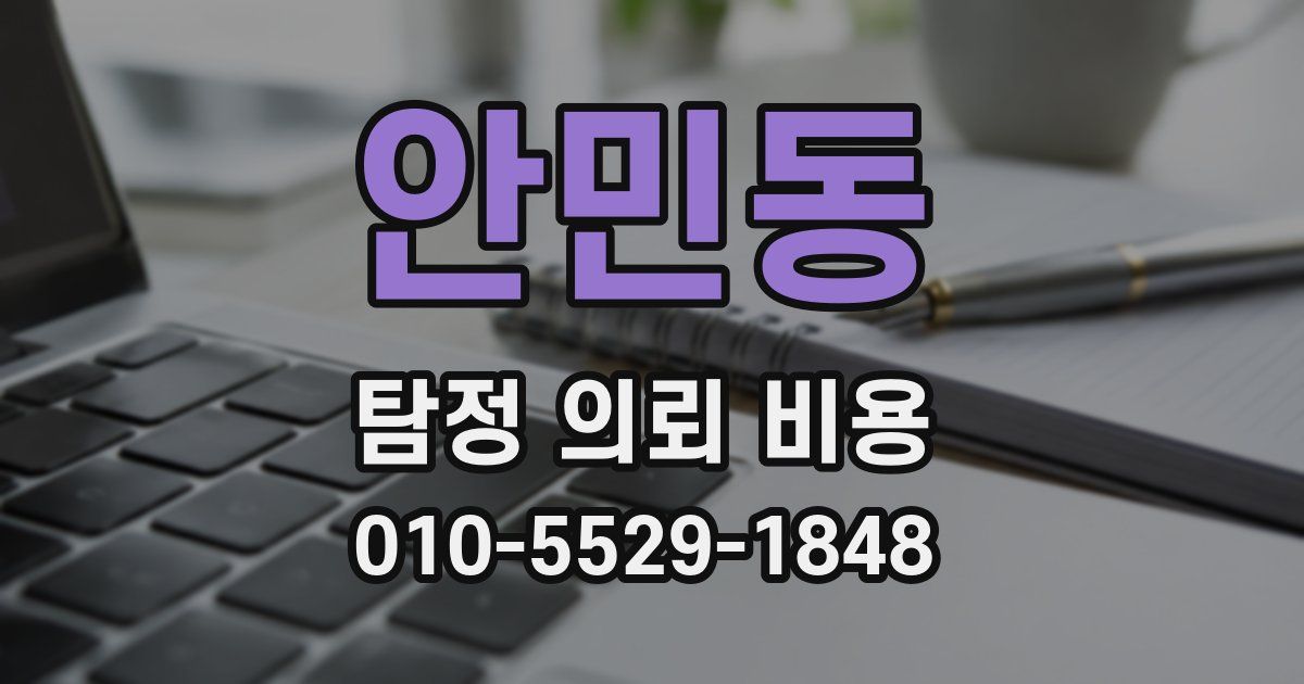 안민동 탐정 의뢰 비용