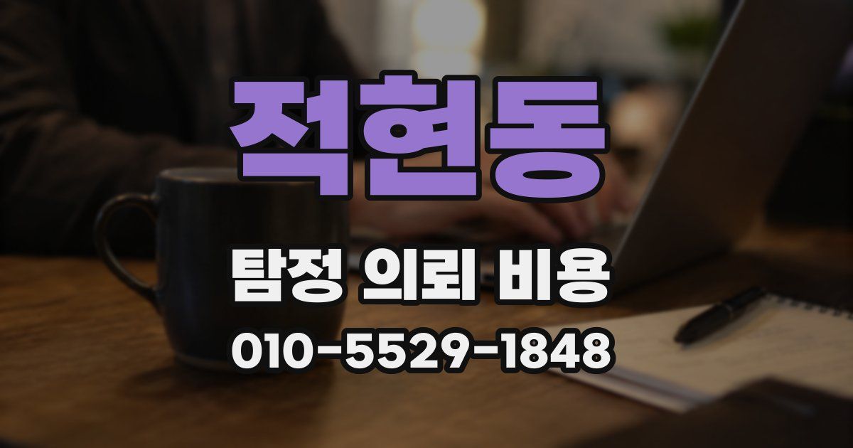 적현동 탐정 의뢰 비용