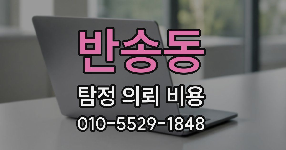 반송동 탐정 의뢰 비용