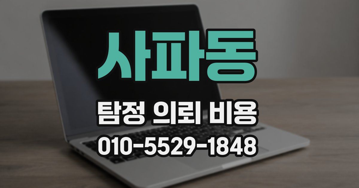 사파동 탐정 의뢰 비용