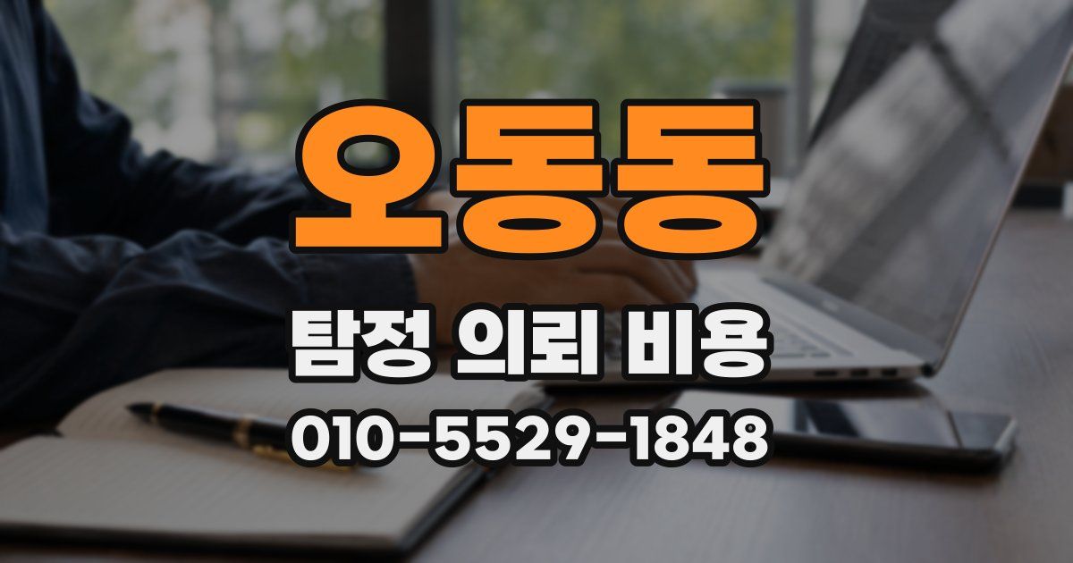 오동동 탐정 의뢰 비용