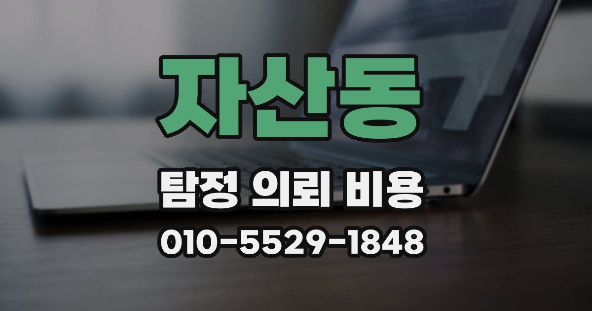 자산동 탐정 의뢰 비용
