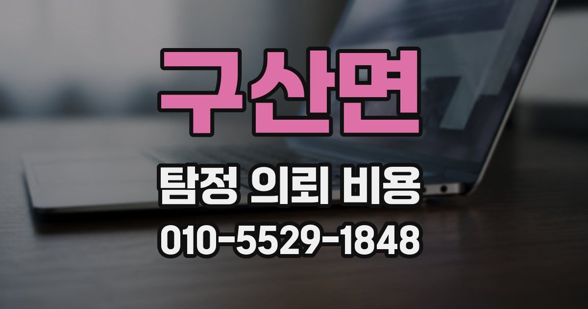 구산면 탐정 의뢰 비용