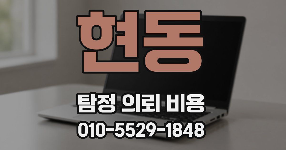 현동 탐정 의뢰 비용