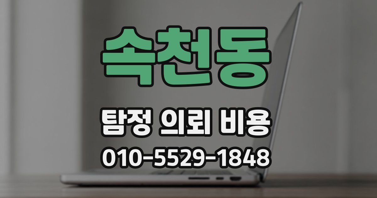 속천동 탐정 의뢰 비용