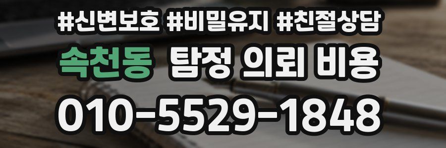 속천동 탐정 의뢰 비용