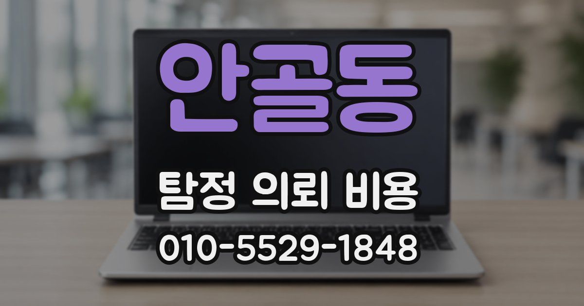 안골동 탐정 의뢰 비용