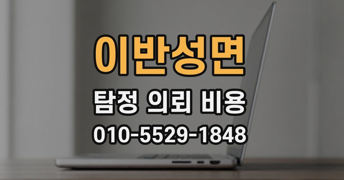 이반성면 탐정 의뢰 비용