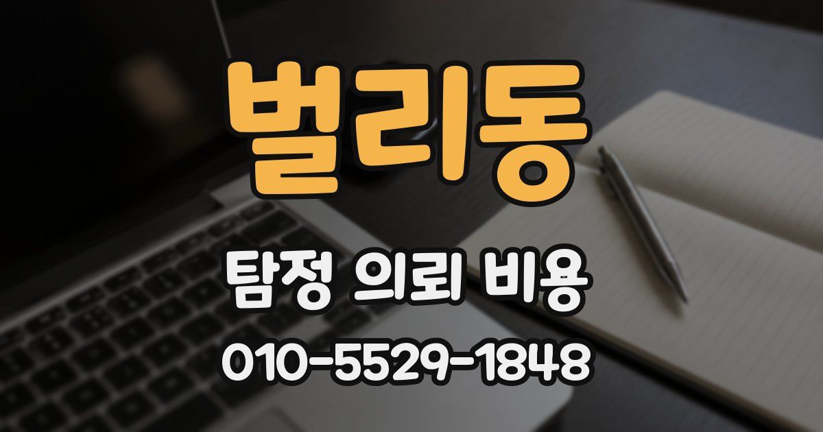 벌리동 탐정 의뢰 비용