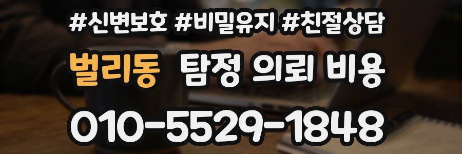 벌리동 탐정 의뢰 비용