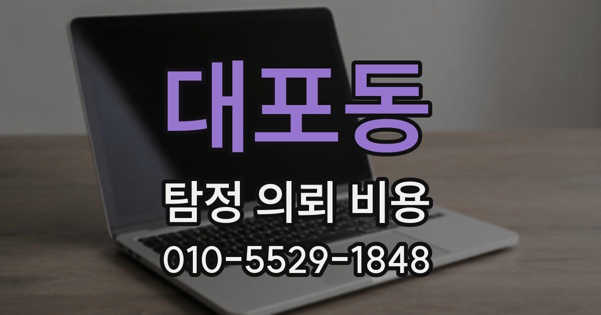 대포동 탐정 의뢰 비용