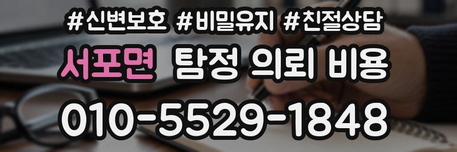 서포면 탐정 의뢰 비용