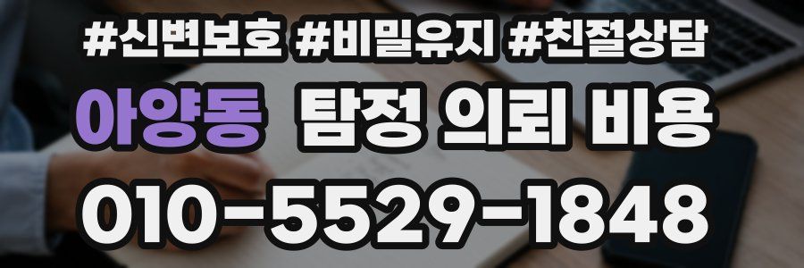 아양동 탐정 의뢰 비용