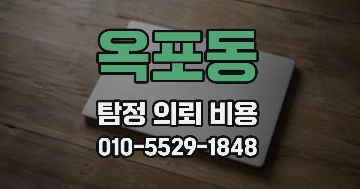 옥포동 탐정 의뢰 비용