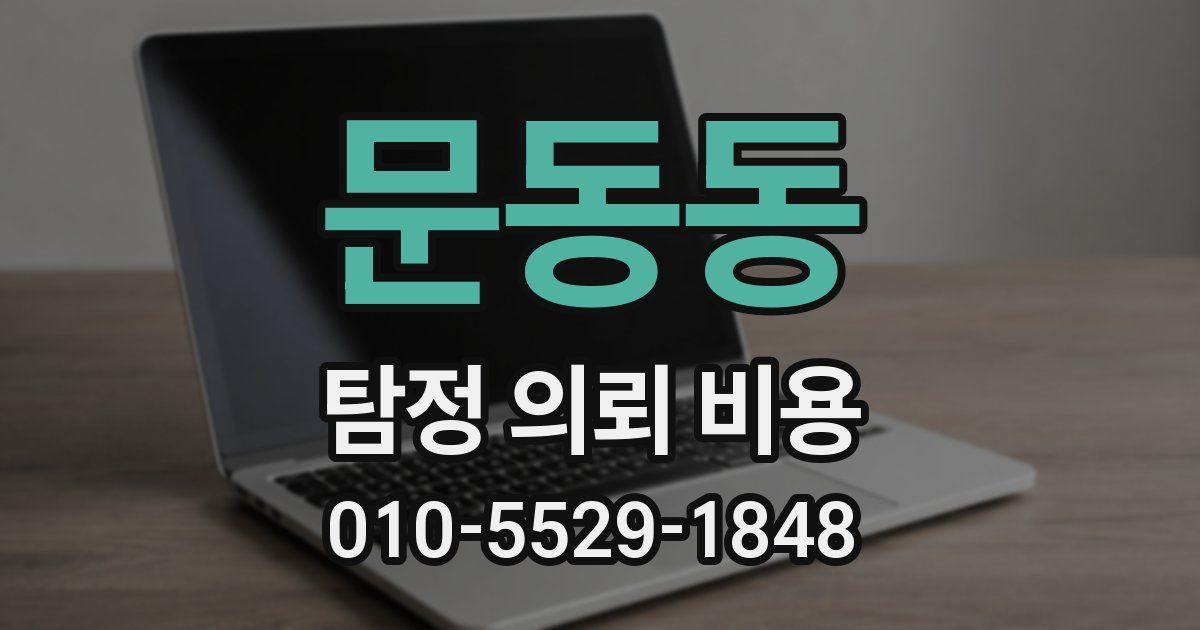 문동동 탐정 의뢰 비용