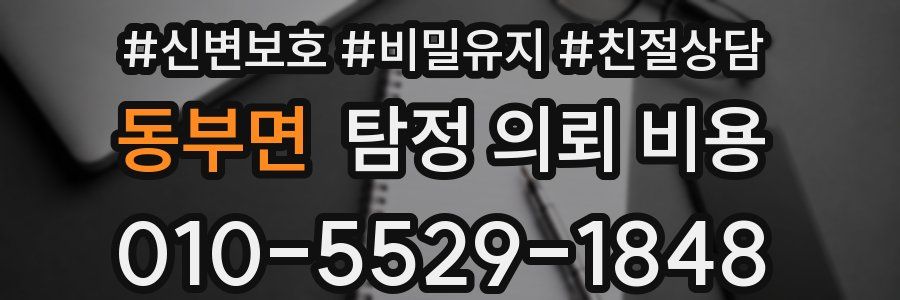 동부면 탐정 의뢰 비용
