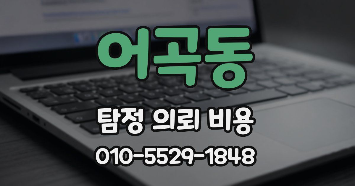 어곡동 탐정 의뢰 비용