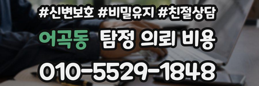 어곡동 탐정 의뢰 비용