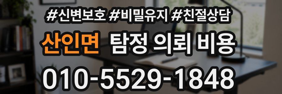 산인면 탐정 의뢰 비용