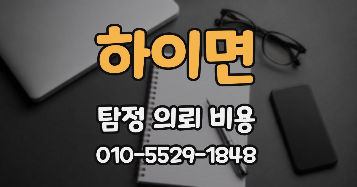 하이면 탐정 의뢰 비용