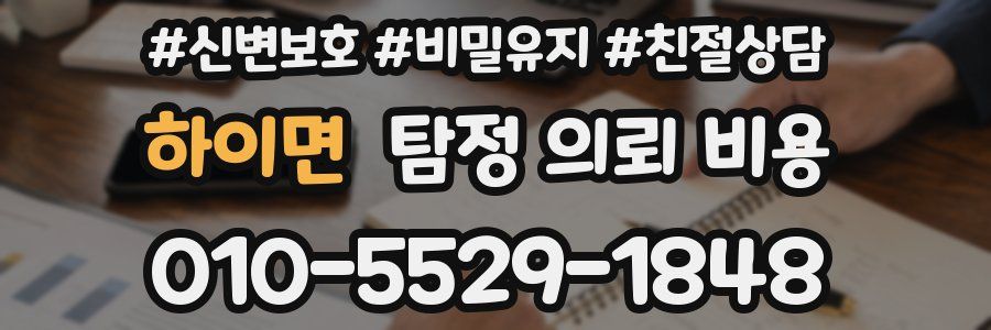 하이면 탐정 의뢰 비용