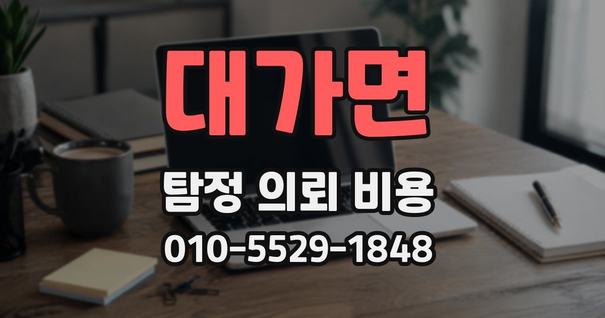 대가면 탐정 의뢰 비용