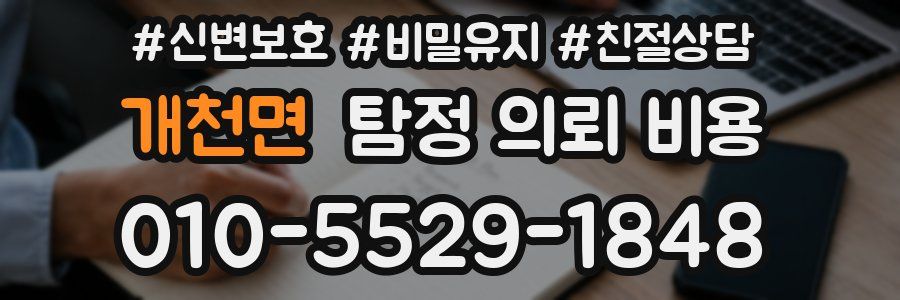개천면 탐정 의뢰 비용