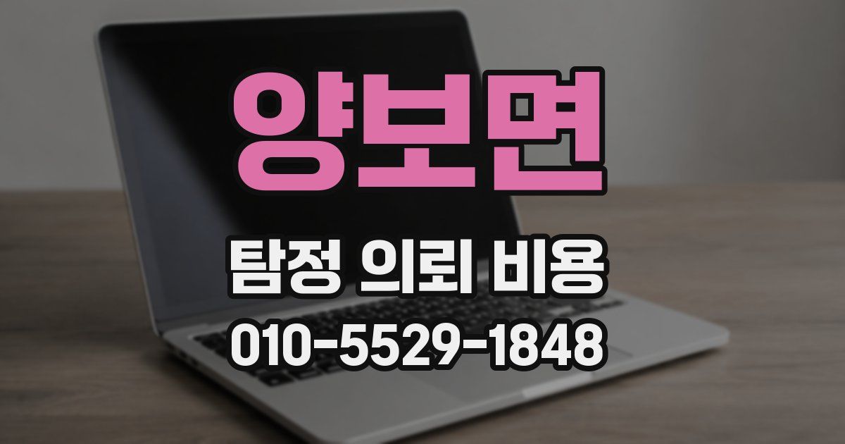 양보면 탐정 의뢰 비용