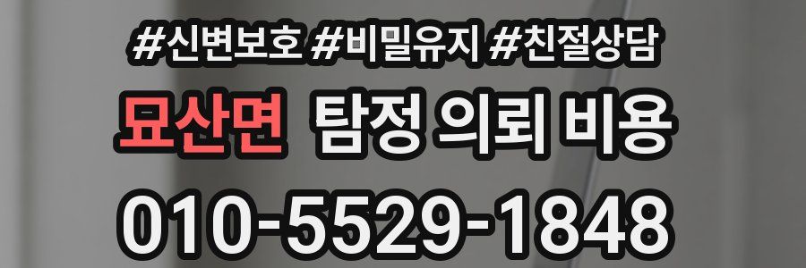 묘산면 탐정 의뢰 비용