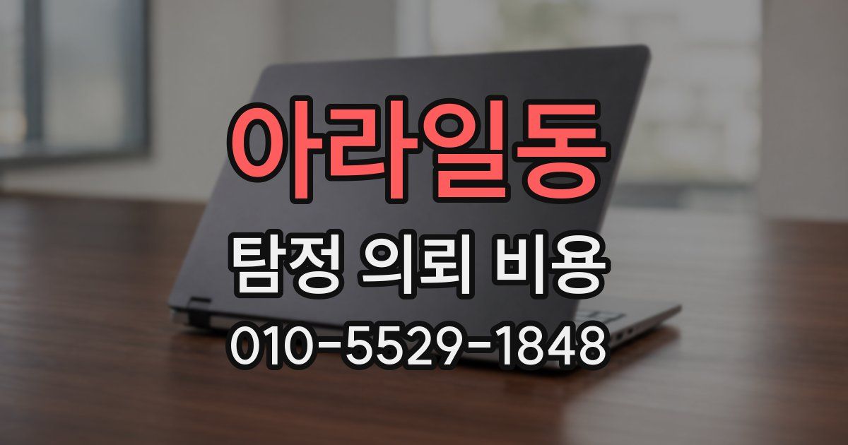 아라일동 탐정 의뢰 비용