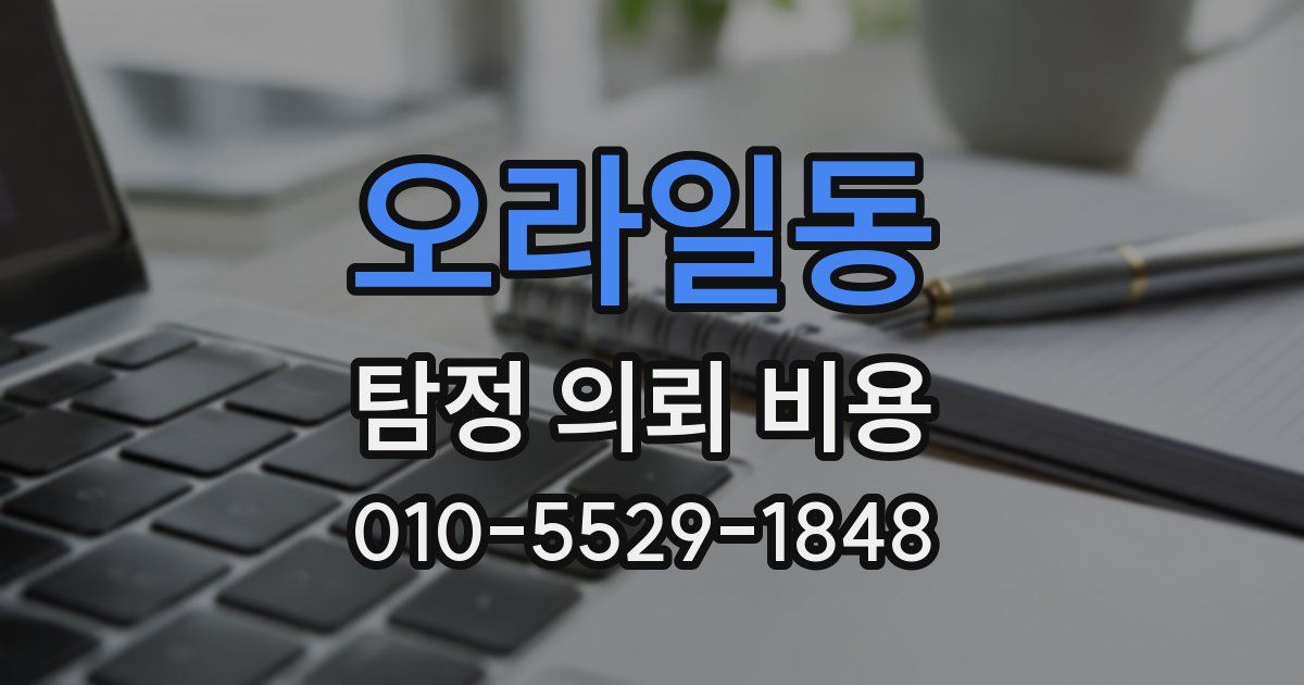 오라일동 탐정 의뢰 비용