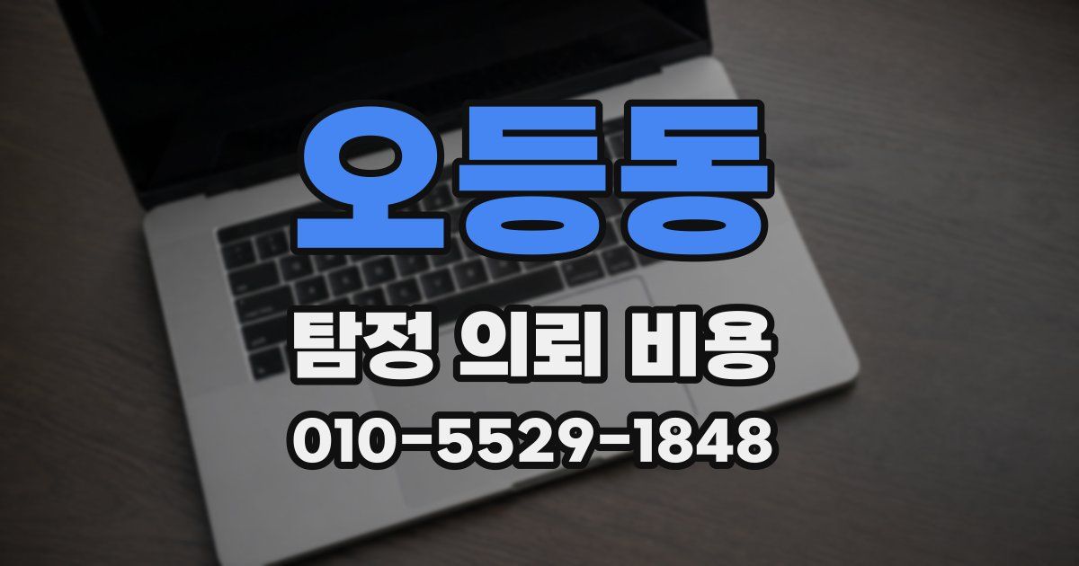 오등동 탐정 의뢰 비용