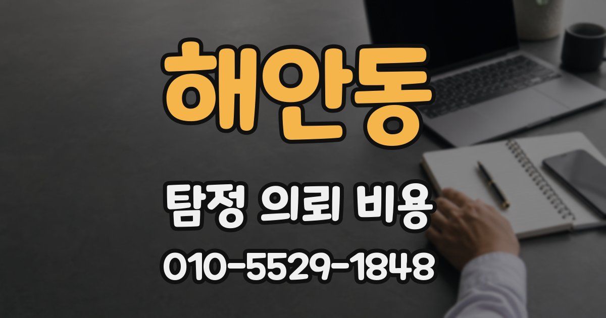 해안동 탐정 의뢰 비용