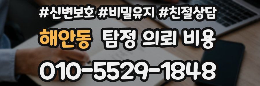 해안동 탐정 의뢰 비용