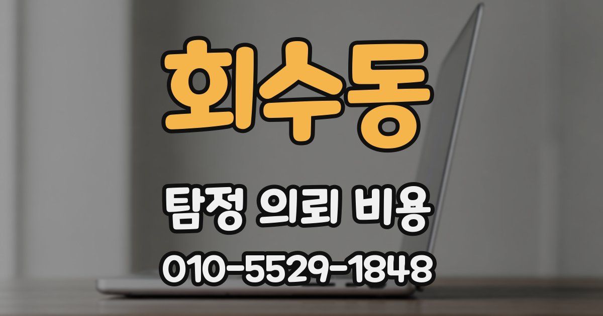 회수동 탐정 의뢰 비용