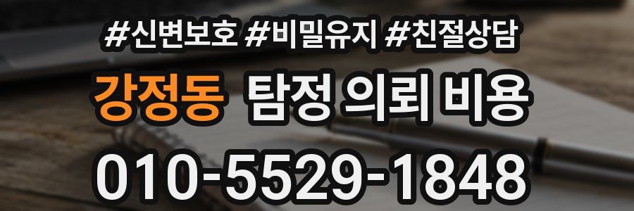 강정동 탐정 의뢰 비용