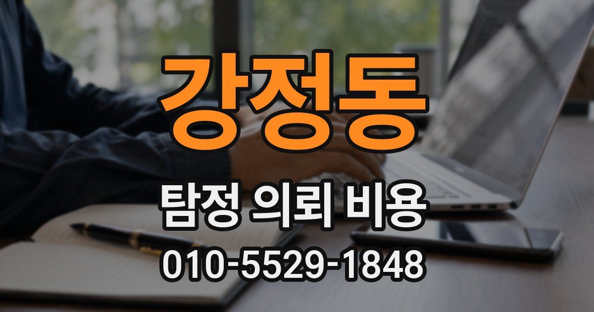 강정동 탐정 의뢰 비용