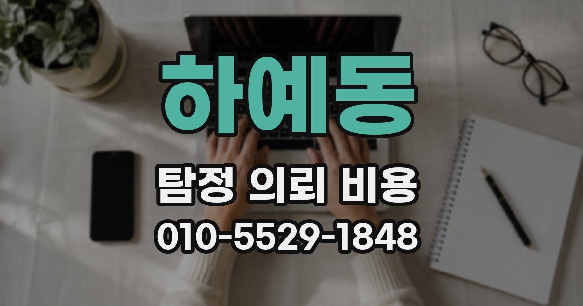 하예동 탐정 의뢰 비용