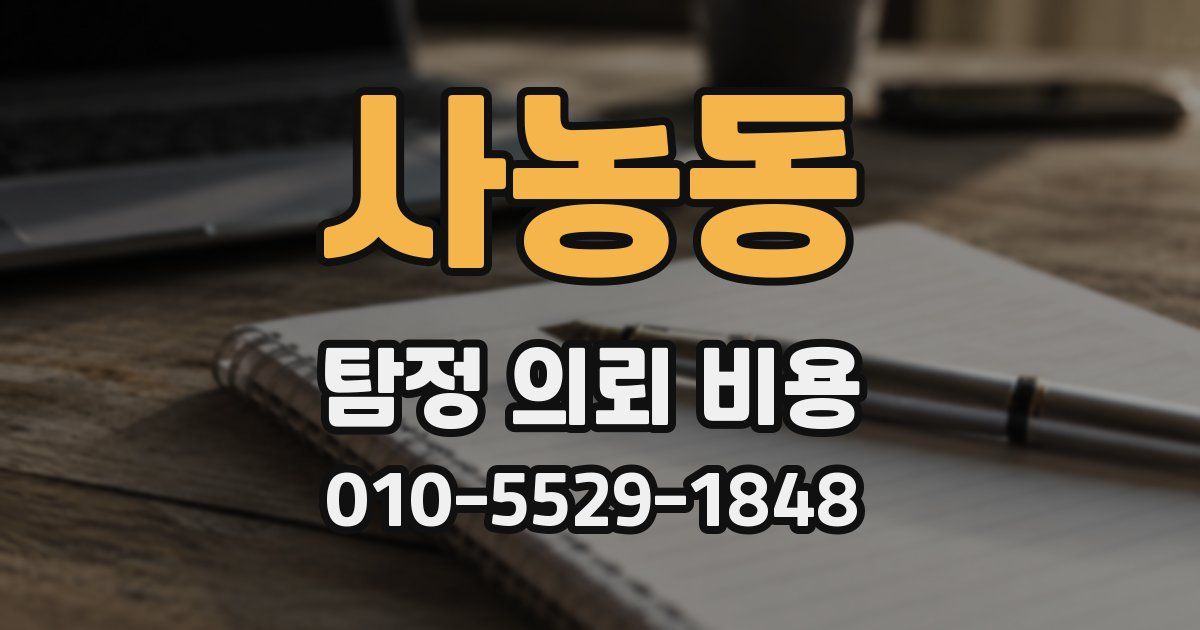 사농동 탐정 의뢰 비용
