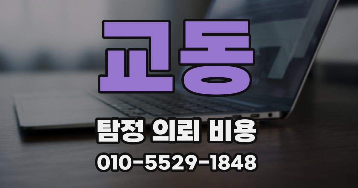교동 탐정 의뢰 비용