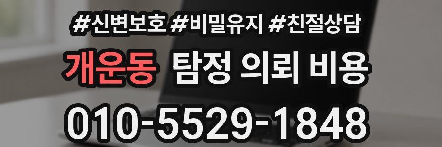 개운동 탐정 의뢰 비용