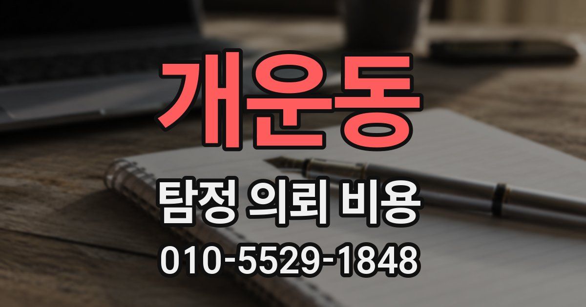 개운동 탐정 의뢰 비용