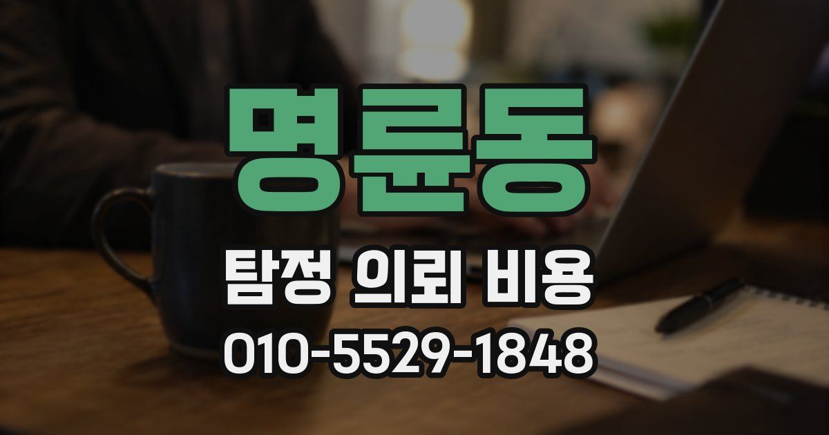 명륜동 탐정 의뢰 비용